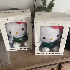Starbucks Hello Kitty Plush with Green Apron and Red Bow
